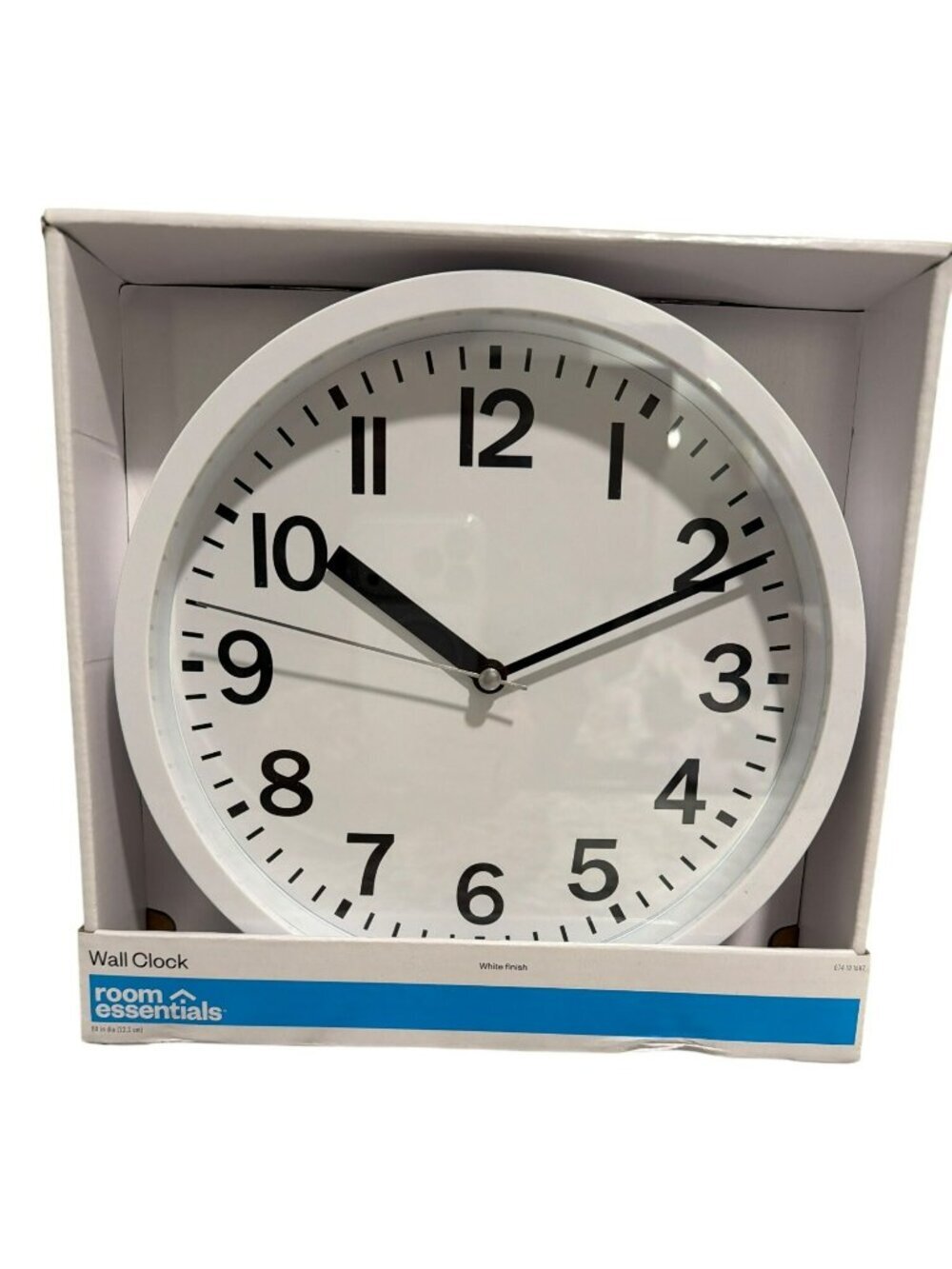 Room Essentials 12" White Wall Clock Dorm College Easy-To-Read